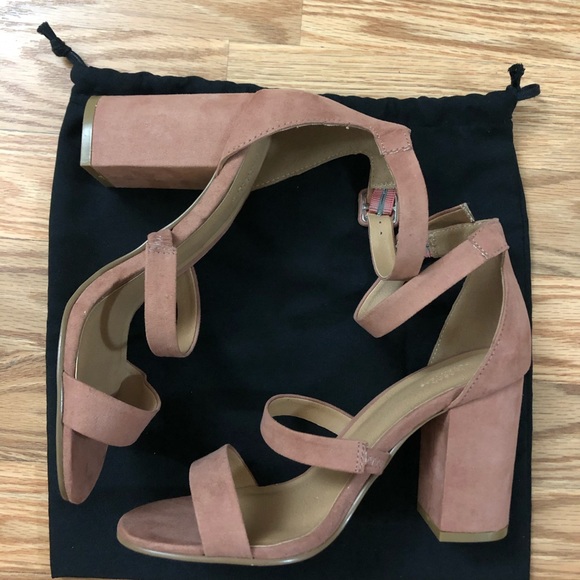 Urban Outfitters Shoes - Urban Outfitters Mauve Suede Ankle Strap Heels